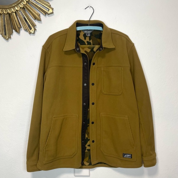 Eddie Bauer Chutes Pro fleece Brown and Camouflage Jacket - Picture 2 of 9